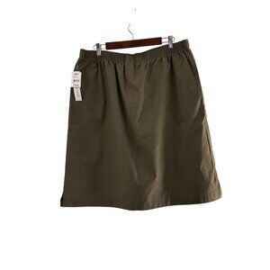 Hasting & Smith Womens Elastic Waist Olive Green Skirt Size 2X Tarmac Army Khaki